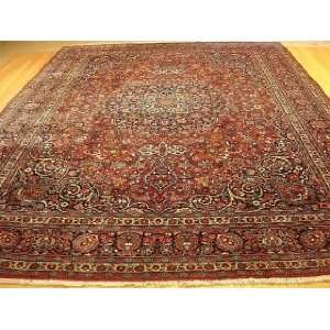  10x13 Hand Knotted Mashad Persian Rug   104x133