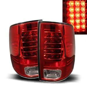  09 10 Dodge Ram 1500 Red/Clear LED Tail Lights Automotive