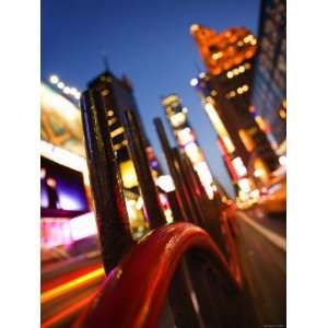  View of Times Square at Sunset with Illuminated Lights and 