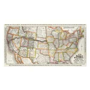   Railroad Company   New Map Of The American Overland Route, 1879 Giclee