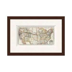  New Map Of The American Overland Route 1879 Framed Giclee 
