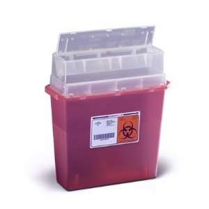  Container, Sharps, 5 Qt., Red, Wall Mount Health 