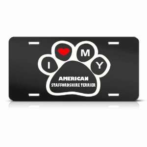 American Staffordshire Terrier Dog Dogs Animal Metal License Plate 