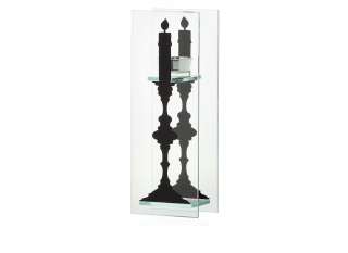 PAIR OF GLASS SILHOUETTE CANDLE TEA LIGHT HOLDER  