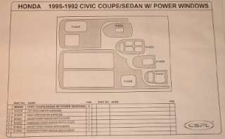 92 95 HONDA CIVIC SEDAN ADN COUPE WITH POWER WINDOWS