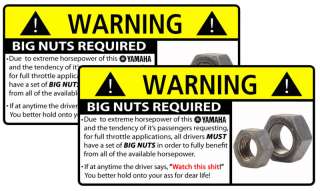 Funny YAMAHA BIG NUTS Warning Sticker Decal Graphic  