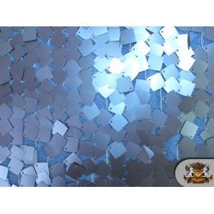 Square Dangle Tulle Sequin Fabric Blue / 55 Wide / Sold By the Yard 