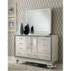 Aico Amini Hollywood Swank Leather Drawer Dresser with Rectangle 