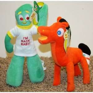  Adorable Set of Flexible 10 Gumby and Pokey Plush Dolls 