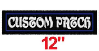 Embroidered Name Patch Custom FELT Motorcycle Biker RECTANGLE 12 