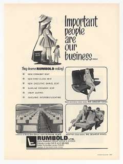 1968 Rumbold Airplane Seats Economy First Class Seat Ad  