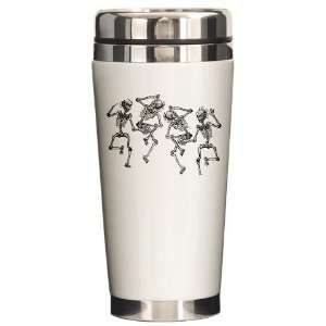 Dancing Skeletons Dance Ceramic Travel Mug by   