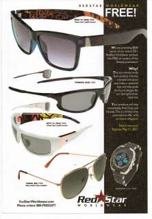 2011 Red Star Worldwear Sunglasses Magazine Print Advertisement Page 