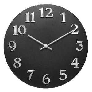  Vogue Black 11 3/4 Wide Round Wall Clock