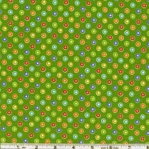  45 Wide Winter Parade Snowflake Dot Green Fabric By The 