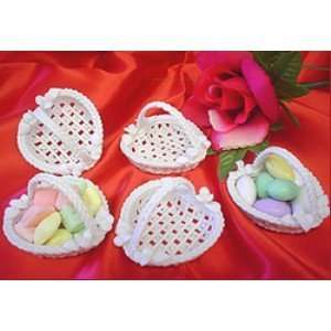  12 Porcelain Heart Favor Basket