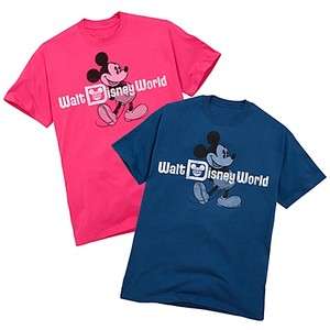 NEW Walt Disney World Resort Mickey Mouse Girls Pink Cotton Tee Shirt 