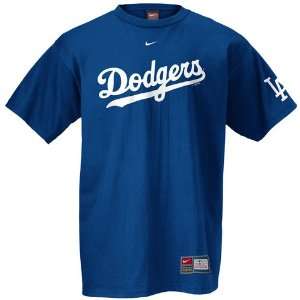  Nike L.A. Dodgers Royal Blue Practice IV T shirt Sports 