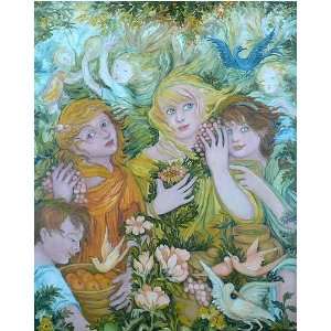  Country Children (Canvas) by Erna Y. size 32 inches width 