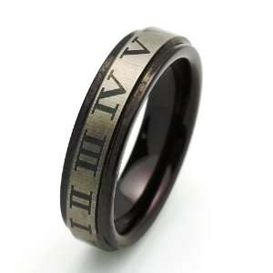   Band Roman Number Ring For Men & Women (5 to 15) Size 14 Cobalt Free