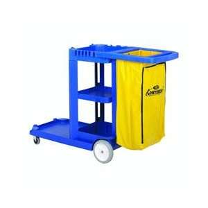 Janitorial Cart, 38 1/2in.H x 20 1/2in.W x 38 1/2in.D, Blue  