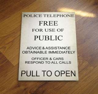 POLICE PHONE BOX Vintage METAL Wall Sign Plaque poster (A5 A4 A3 
