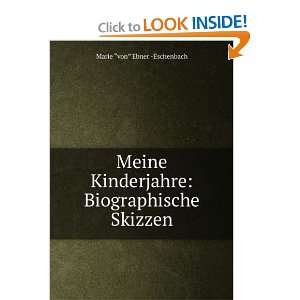    Biographische Skizzen Marie â??vonâ? Ebner  Eschenbach Books