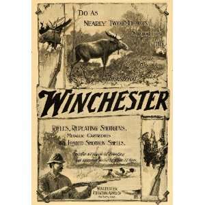   Moose Bird Hunting Rifles Shotgun   Original Print Ad