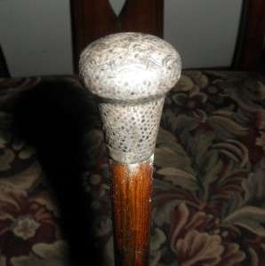 Antique Sterling Silver Handled Cane Walking Stick  