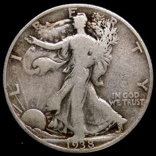 1938 D Walking Liberty Half Dollar Good  