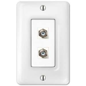  White Porcelain   2 Cable TV Wallplate