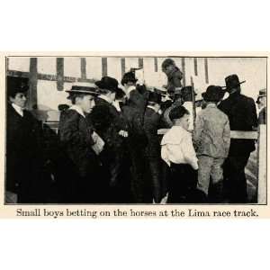  1927 Print Boys Betting Horses Lima Race Track Peru 