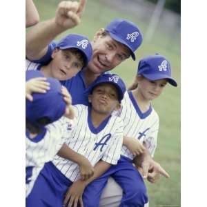 Portrait of a Coach with a Baseball Team Giclee Poster Print  