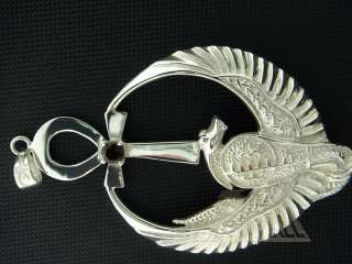 Egyptian Silver Jewelry Wadjet & Nekhbet Holding Ankh  
