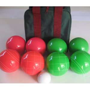   red and green Bocce Balls   110mm. Bag included.