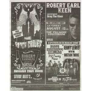  Black Crowes R E Keen North Miss Concert Poster Ad
