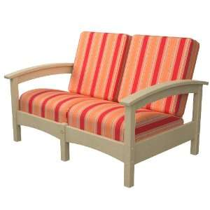   Club Settee in Sand Castle with Bravada Salsa Cushions Patio, Lawn