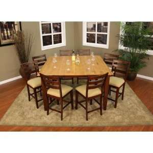  American Heritage Andria Dining Table with 8 Salma Stools 