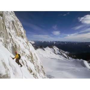  Climber on the Franco Argentine Route up Cerro Fitzroy 