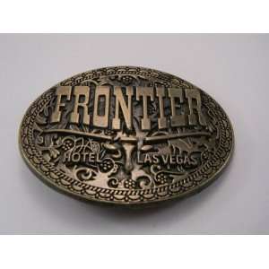  Vintage Las Vegas Brass Belt Buckle    Frontier Hotel 