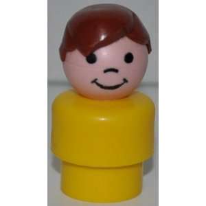  Vintage Little People Boy (Brown Hair & Yellow Plastic 