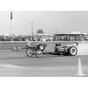Vintage Front Engined Dragster Premium Poster Print, 24x32  