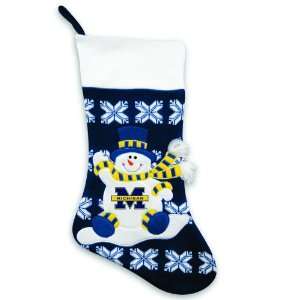  24 NCAA Michigan Wolverines Knit Snowman and Snowflake 