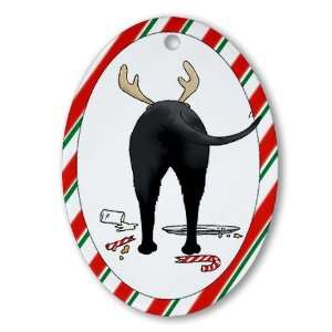  Black Labrador Christmas Pets Oval Ornament by  