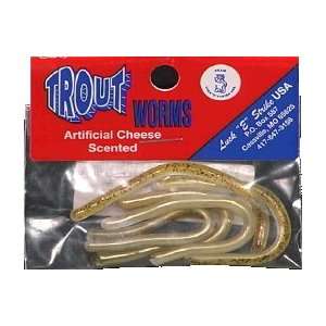  Luck E Stripe Lures Trout Worm 5 Pack Root Beer Gold Black 