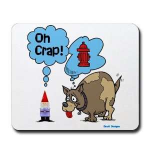 Gnome Visited by the Dog Funny Mousepad by  
