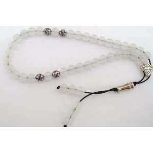   Prayer Worry Beads Traditional 33 X 6mm White Jade Gemstone Bead Set