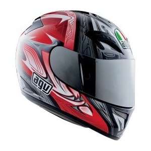  AGV T 2 Black/Red Full Face Helmet (M) Automotive