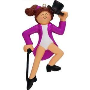  Tap Dance Brunette Girl Ornament Personalize for Christmas 