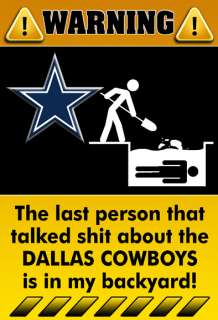 Wall Poster 13x19 Warning Sign NFL Dallas Cowboys   2  
